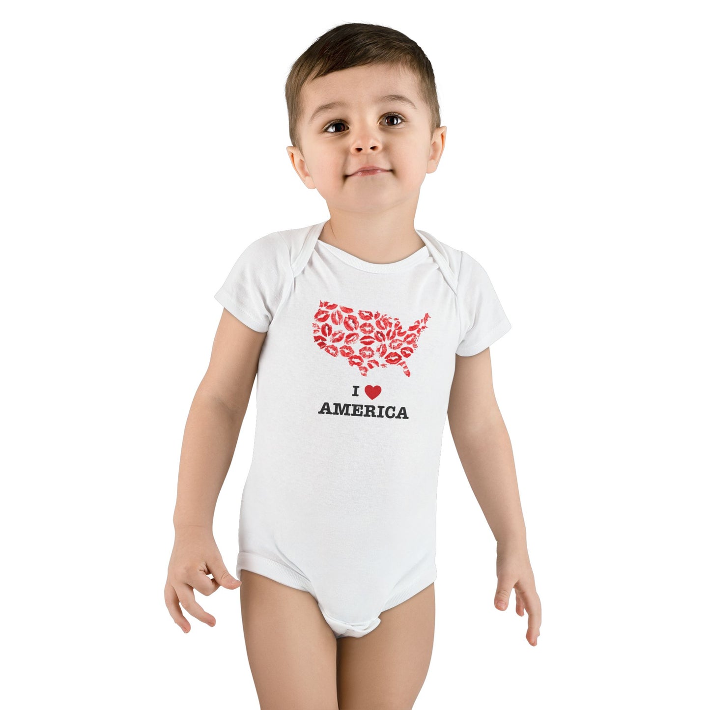 I Love America! Organic Cotton Baby Bodysuit Onesie